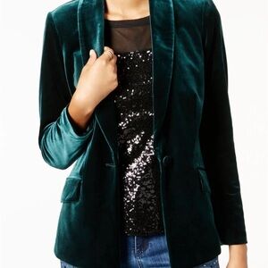 NWT INC Green Velvet Shawl Collar Blazer